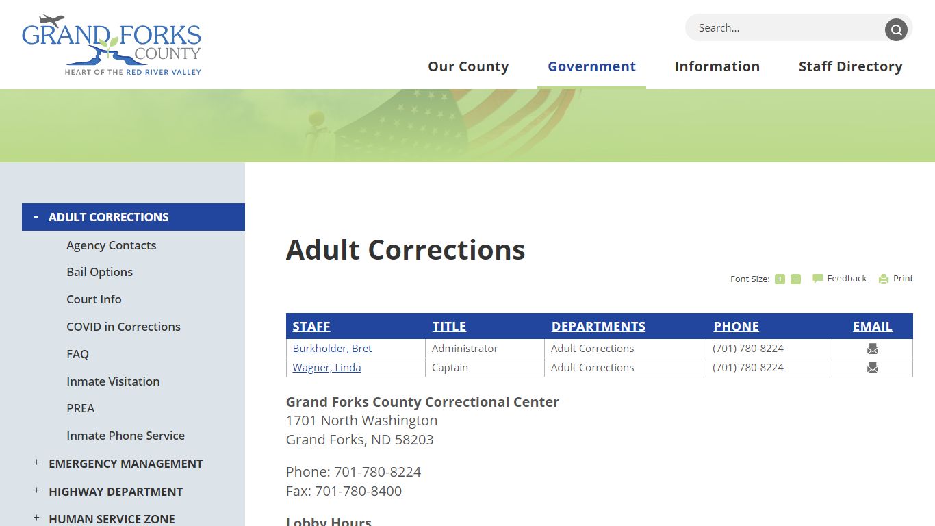 Adult Corrections | Grand Forks County, ND